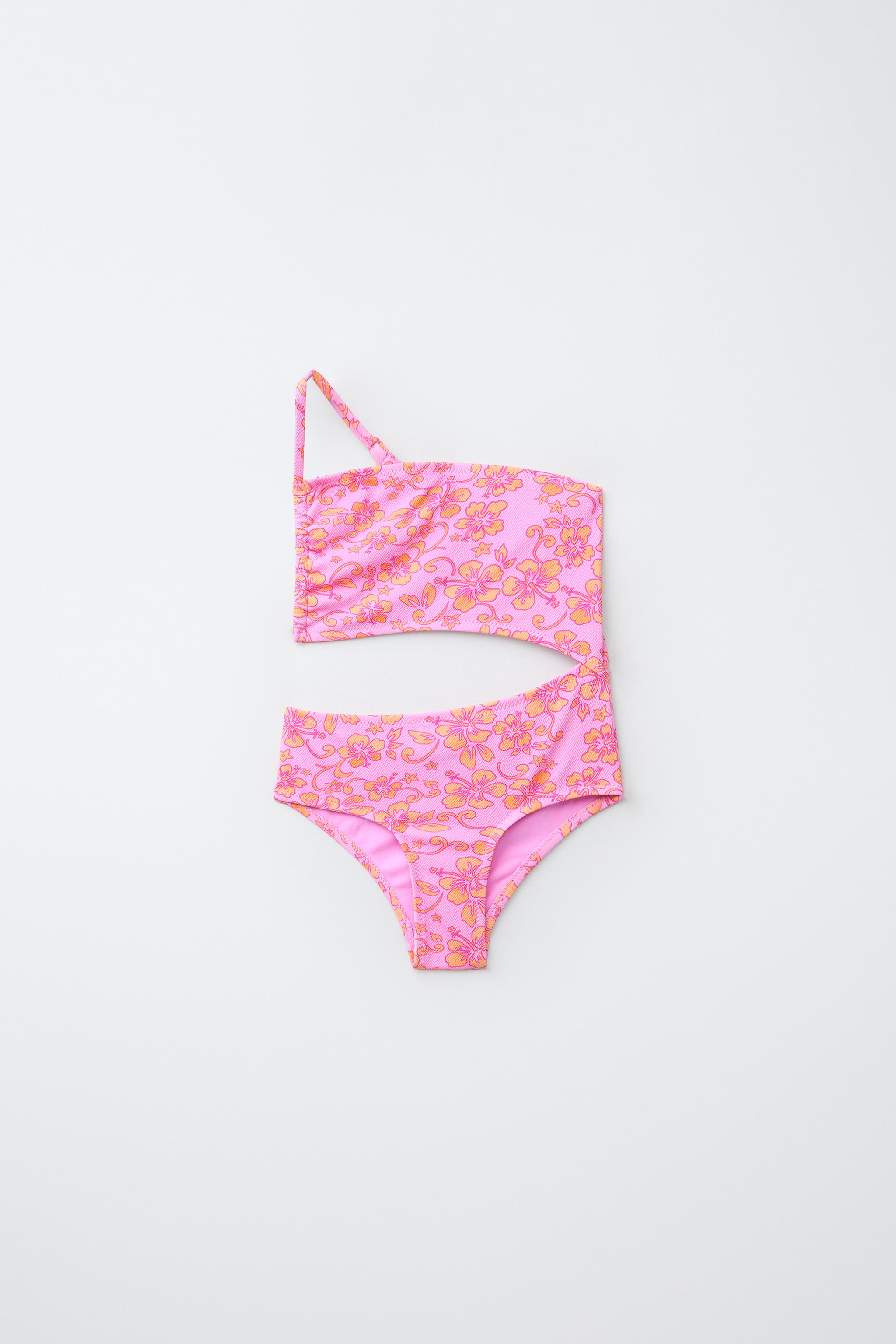 6-14 YEARS/ HIBISCUS CUT-OUT SWIMSUIT